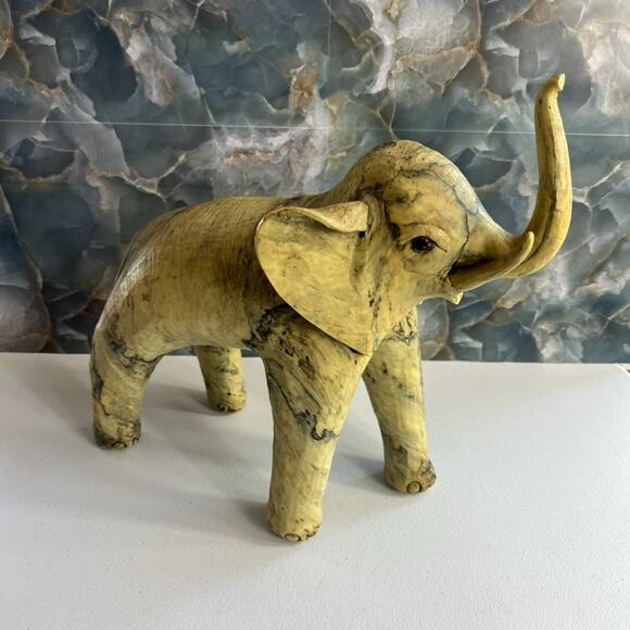 Unmarked Other - Vintage Crushed Oyster Shell Elephant Figurine 11"x 13"